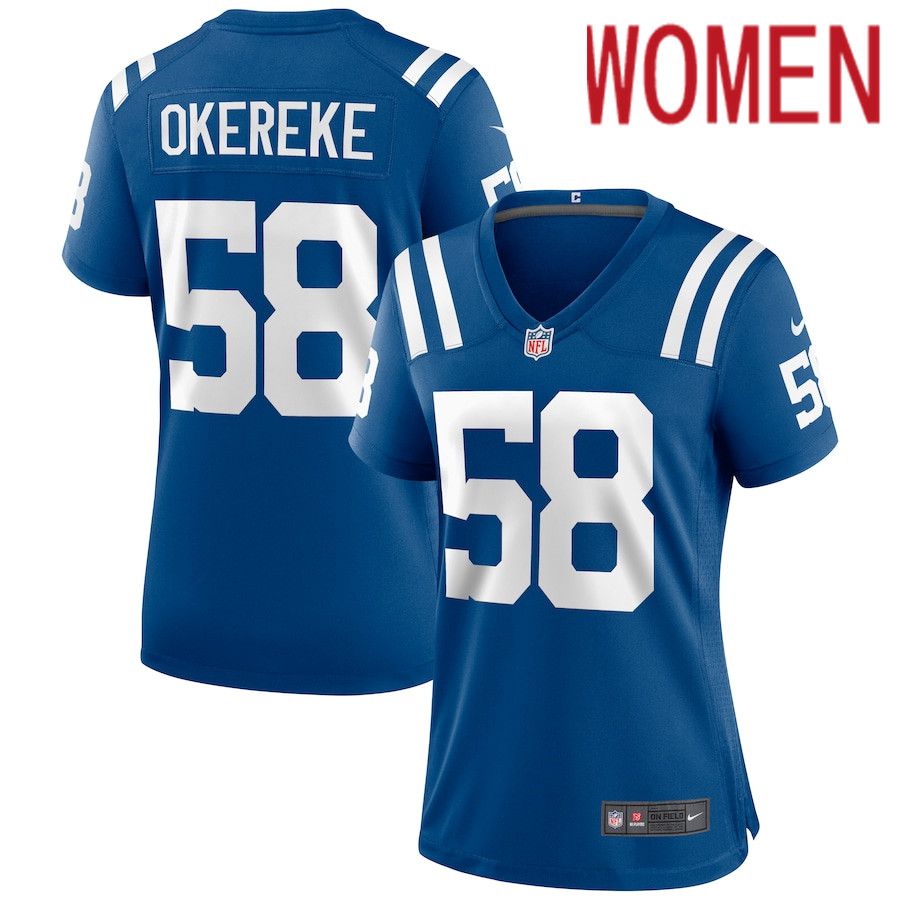 Women Indianapolis Colts #58 Bobby Okereke Nike Royal Game NFL Jersey